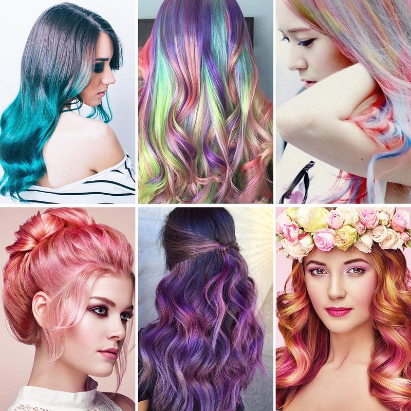 LAWOHO 10 Color Temporary Bright Hair Chalk Comb Set - 8 9 10 11 12 year old girl Birthday Gifts Halloween Costume Cosplay Party Favors for Girls Boys Adults - Image 3